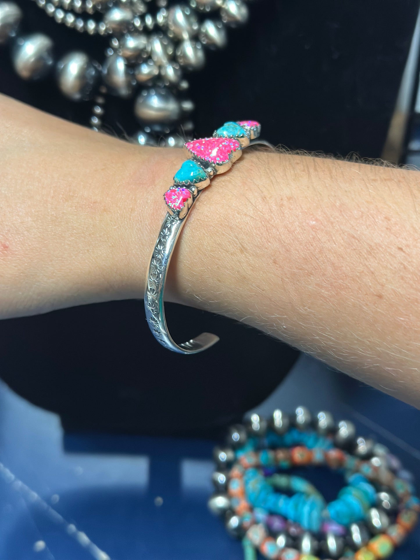 Hearts Galore Stone Cuff