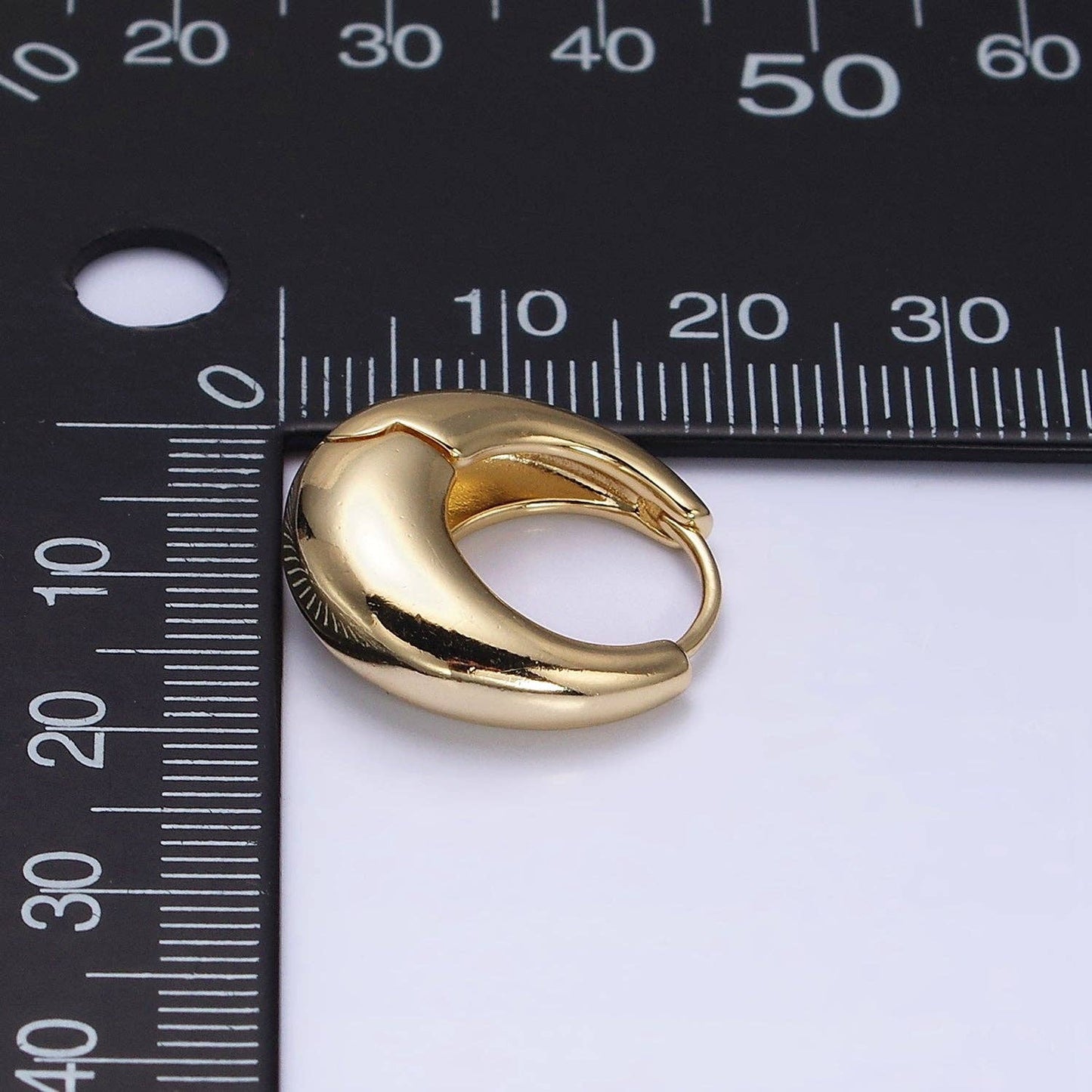 Gold Filled 19mm Chubby Dome Minimalist Huggie Earrings 14K