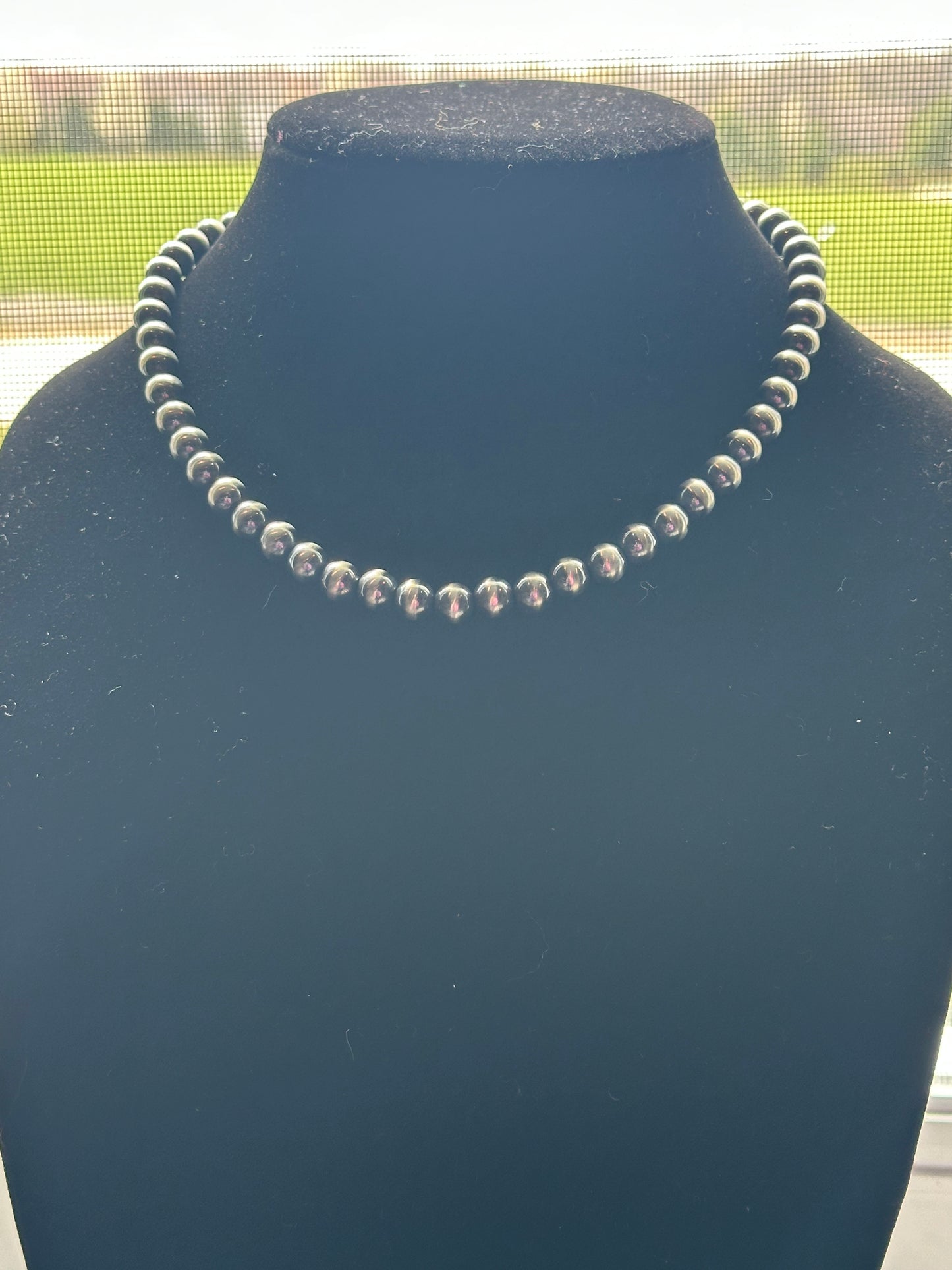 8mm Build Your Own Sterling Silver Pearls Necklace 14"-24"
