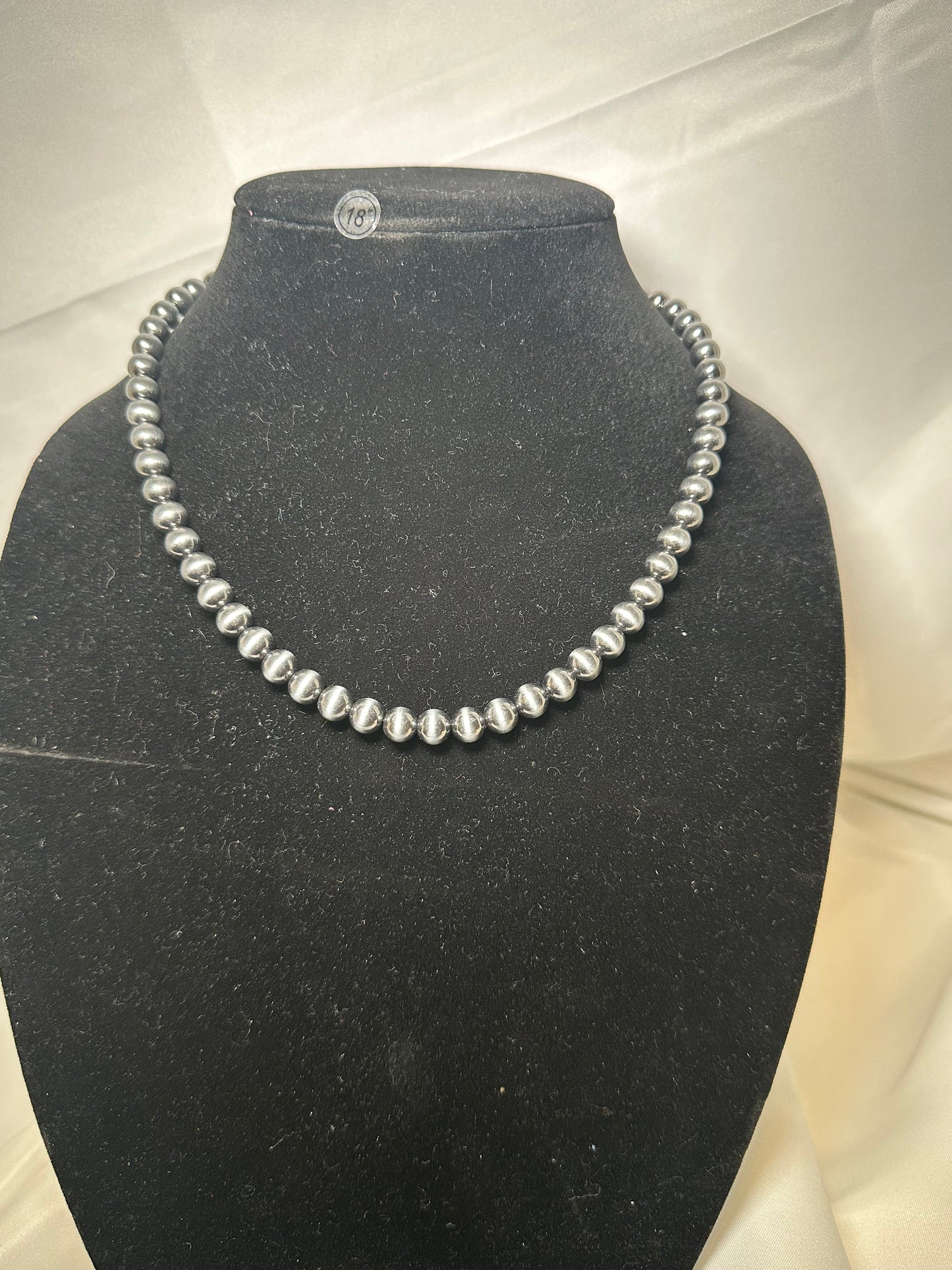 8mm navajo style bead necklace 18"