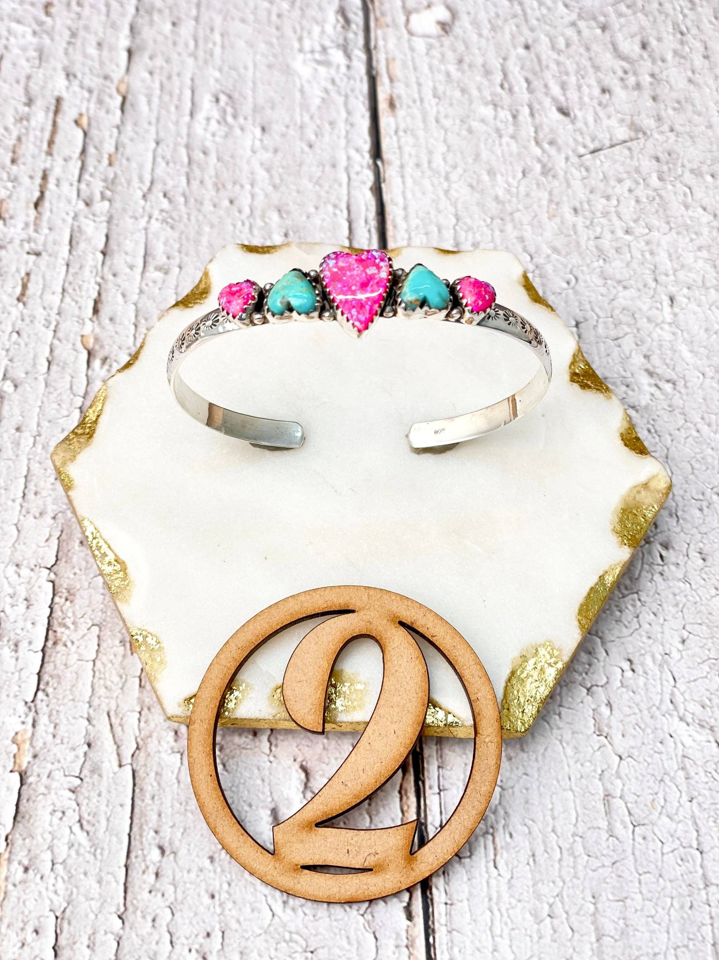 Hearts Galore Stone Cuff