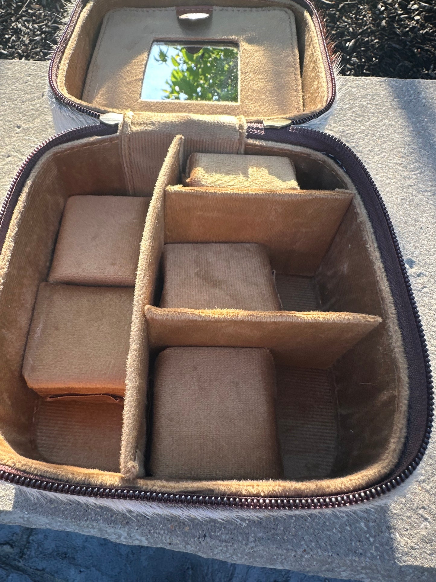Hand Tooled Leather Jewelry Box Storage -Travel Jewelry Case