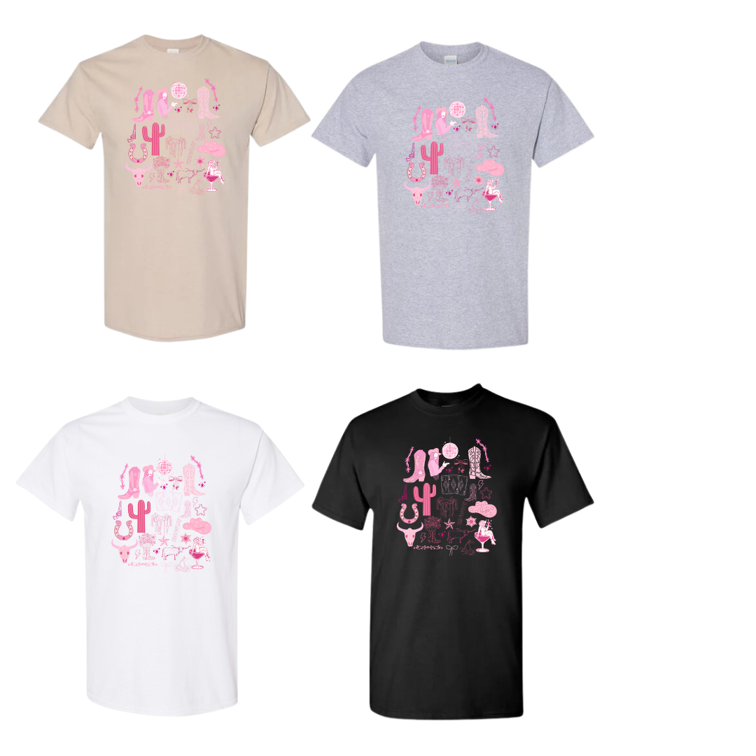 Western Cowgirl Collage Tshirt