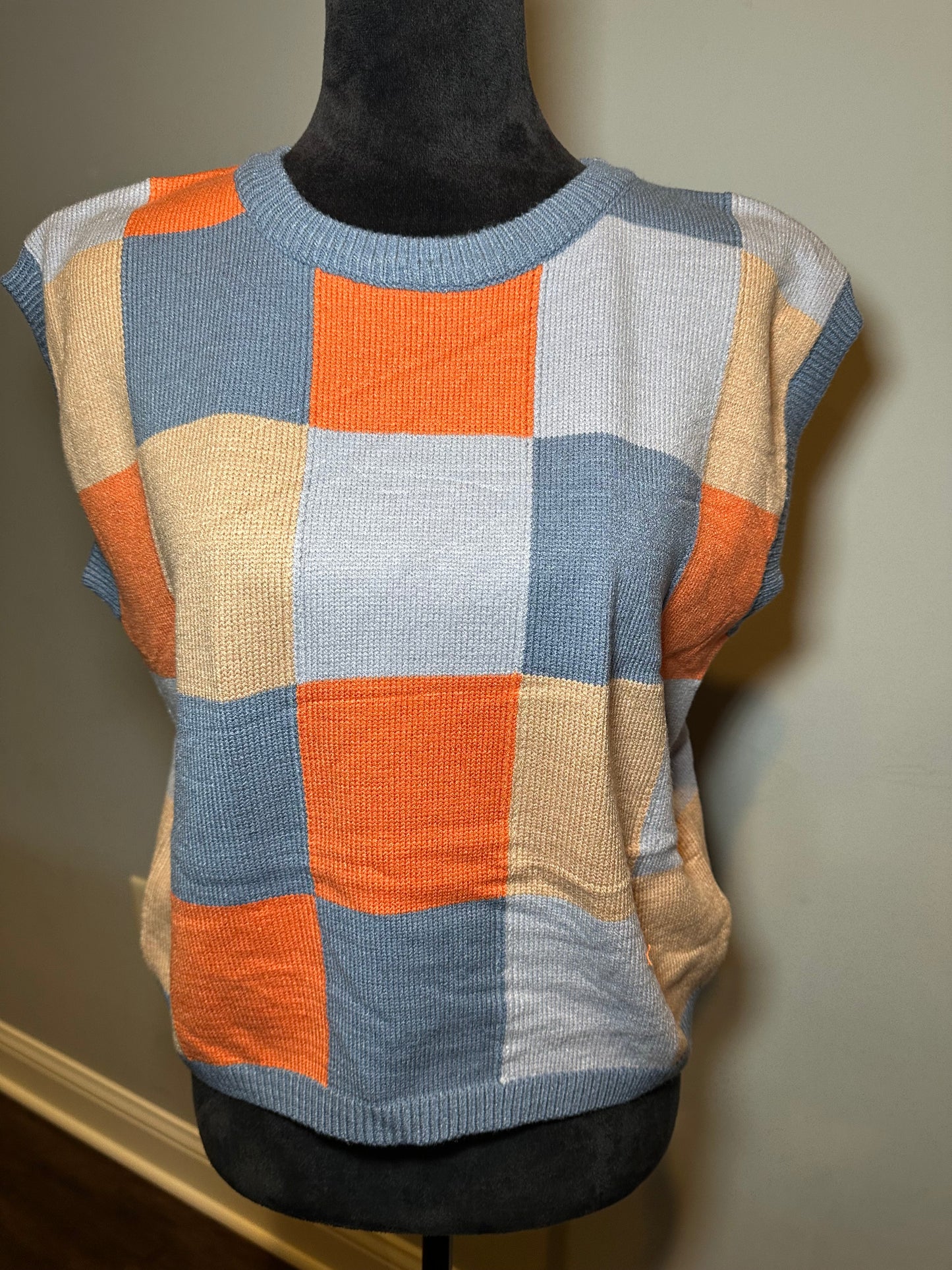 COLORFUL CHECKERED SWEATER VEST