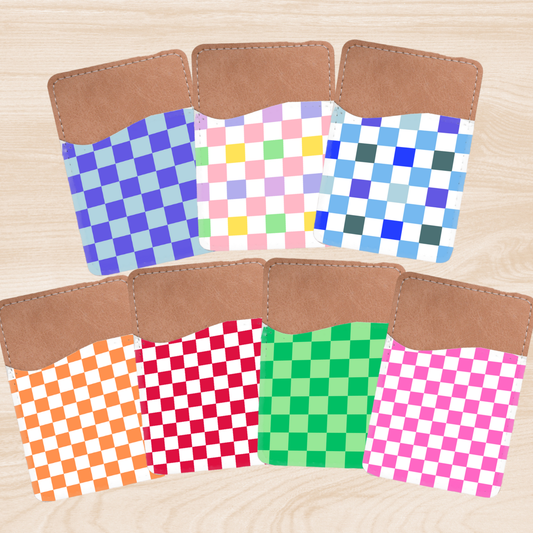 Phone Wallet Card Holder - Checker Print Wallet