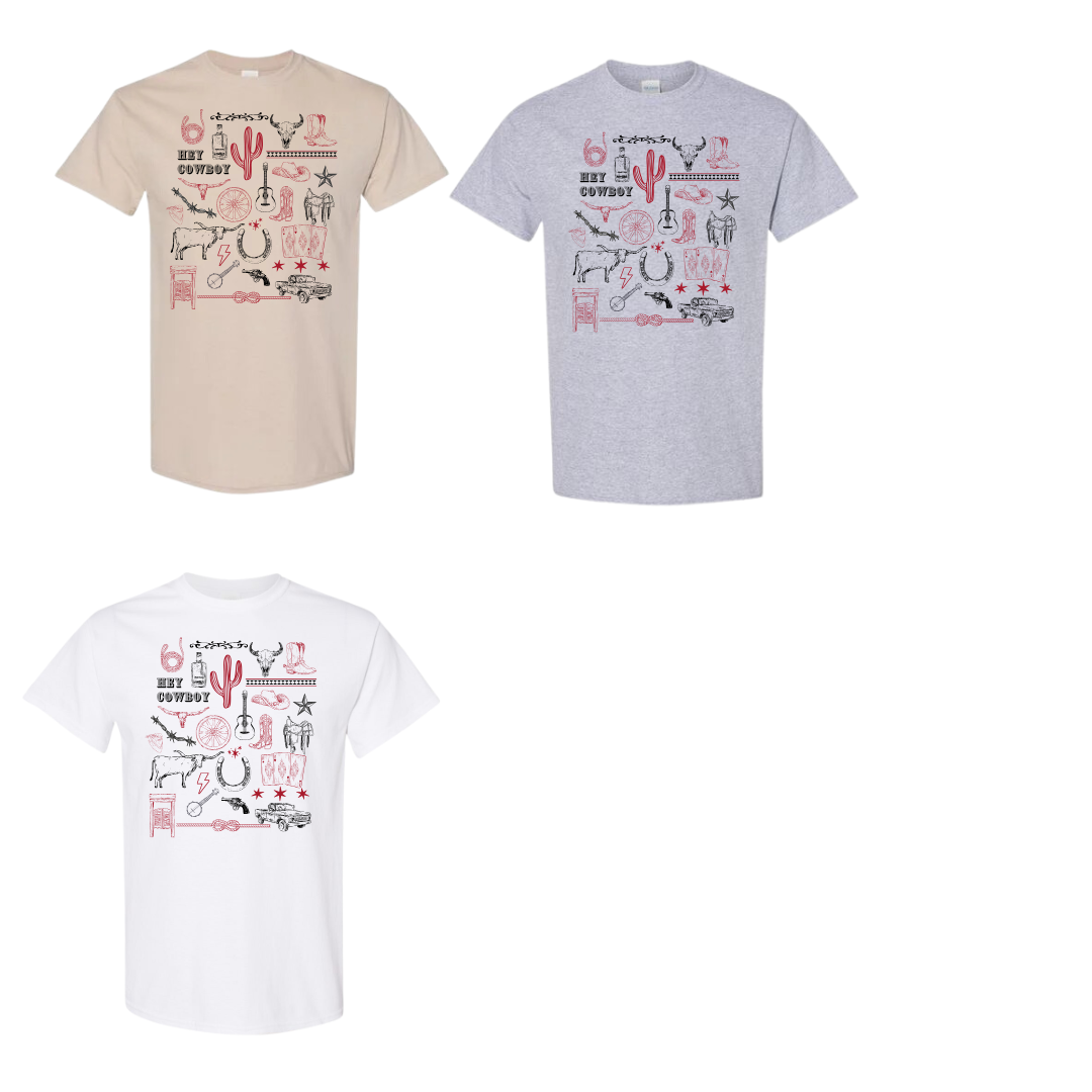 Hey Cowboy Collage Tshirt