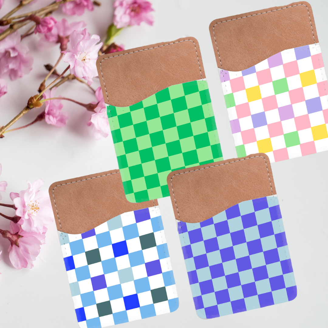 Phone Wallet Card Holder - Checker Print Wallet