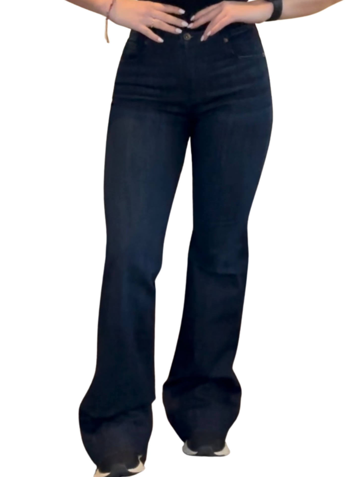 BELLA : Trouser Flare (Midnight) Navy Stitch Haala Denim