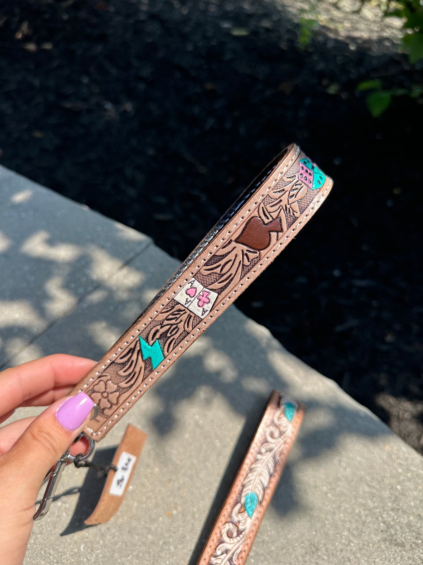 Tooled Leather Keychain