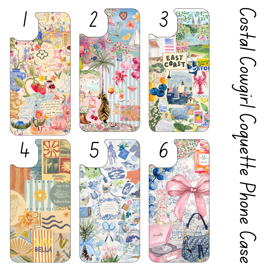 Costal Cowgirl pressed phone case *6OPTIONS *15SIZES