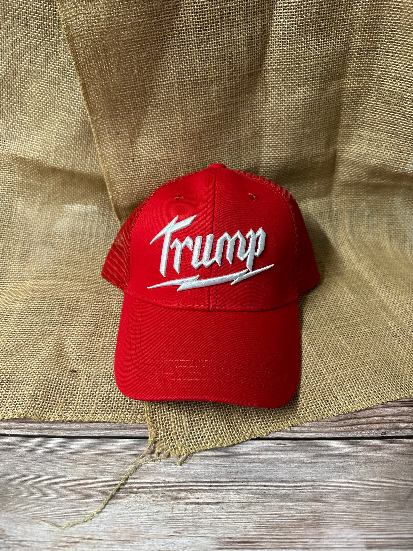 Trump Lightning Bolt - Red Trucker Hat - 2288