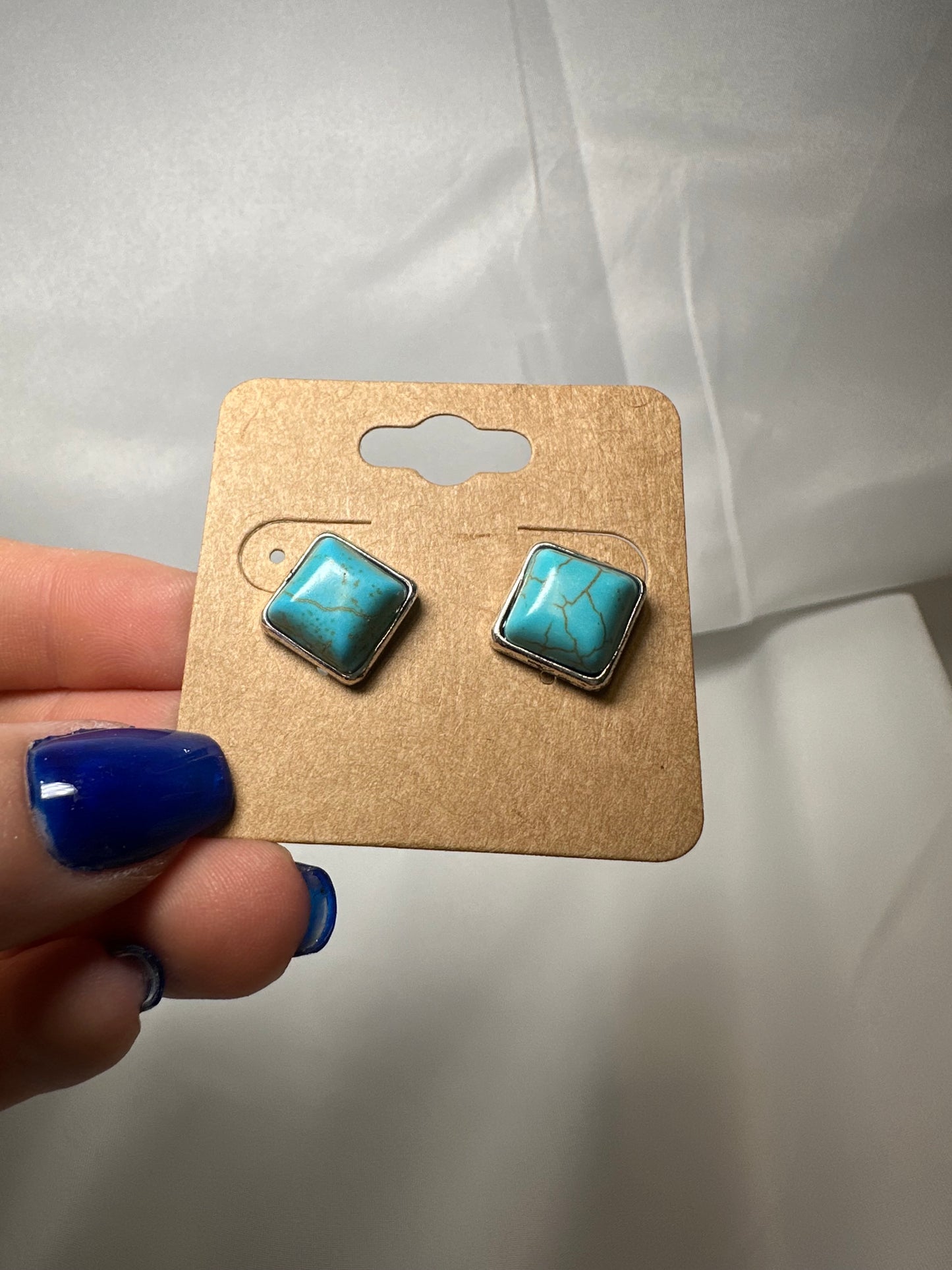 Western Design Stone Stud Earrings
