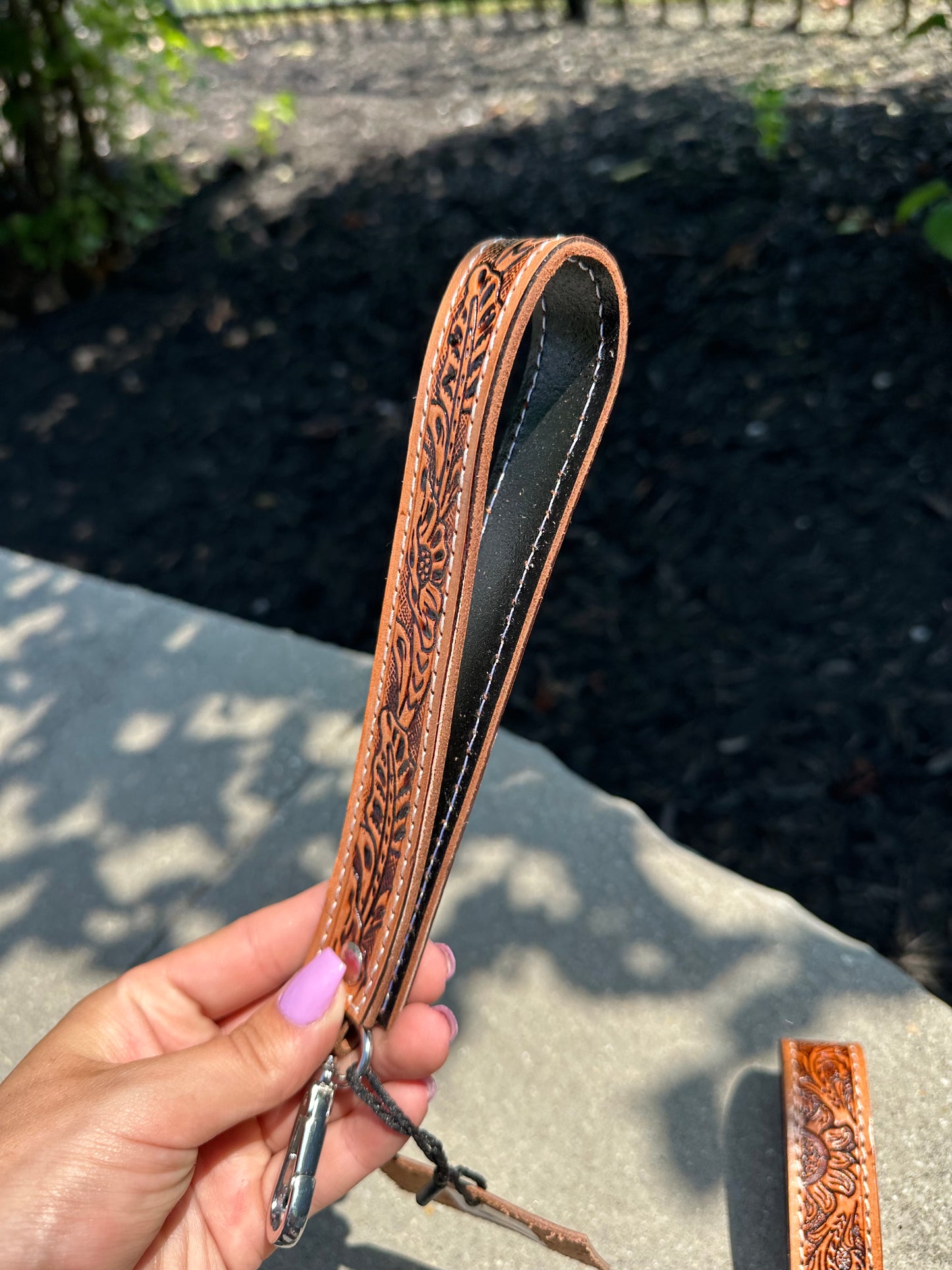 Tooled Leather Keychain