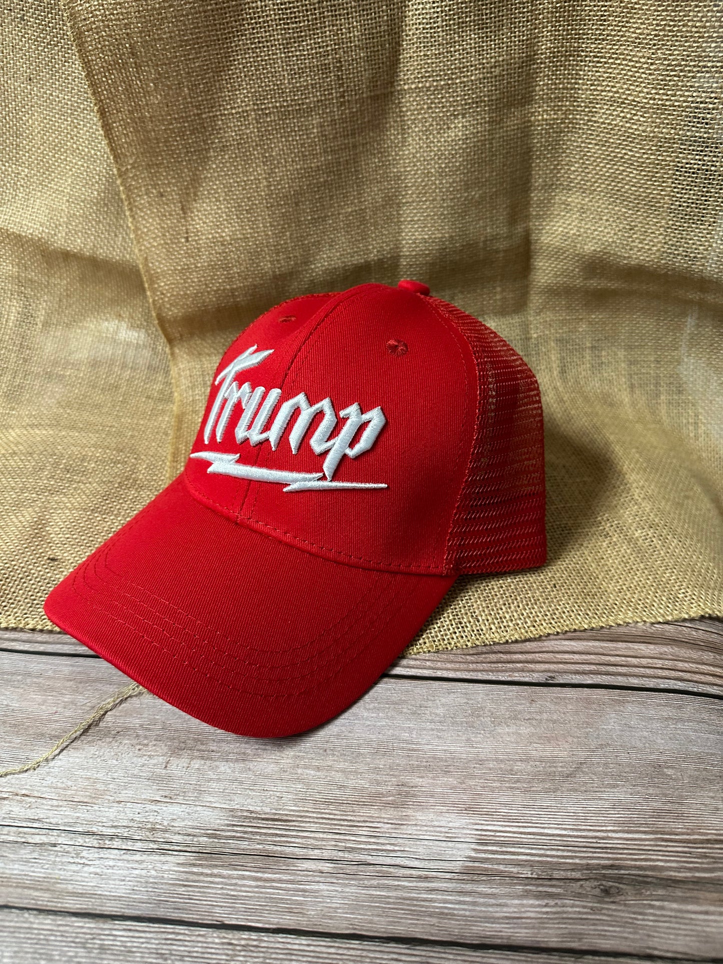 Trump Lightning Bolt - Red Trucker Hat - 2288
