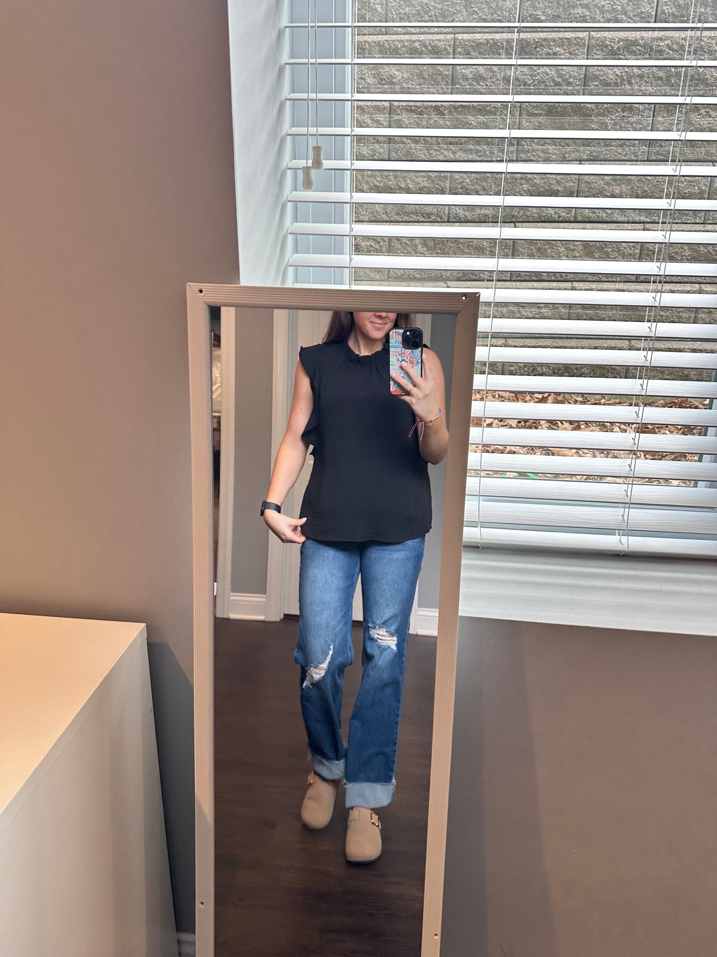 Ruffle Neck Solid Blouse *5COLORS