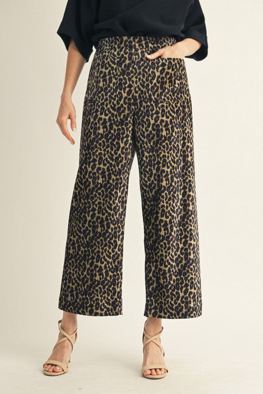 Wide Leg Leopard Pants