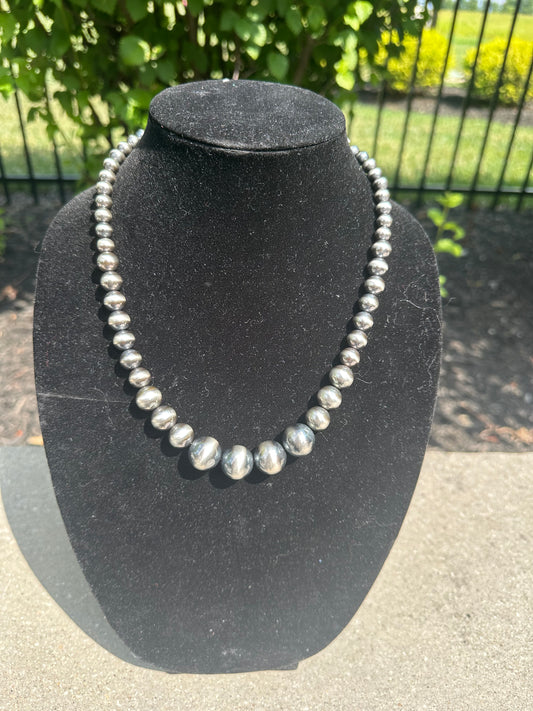 8-16mm graduated navajo style pearl necklace
