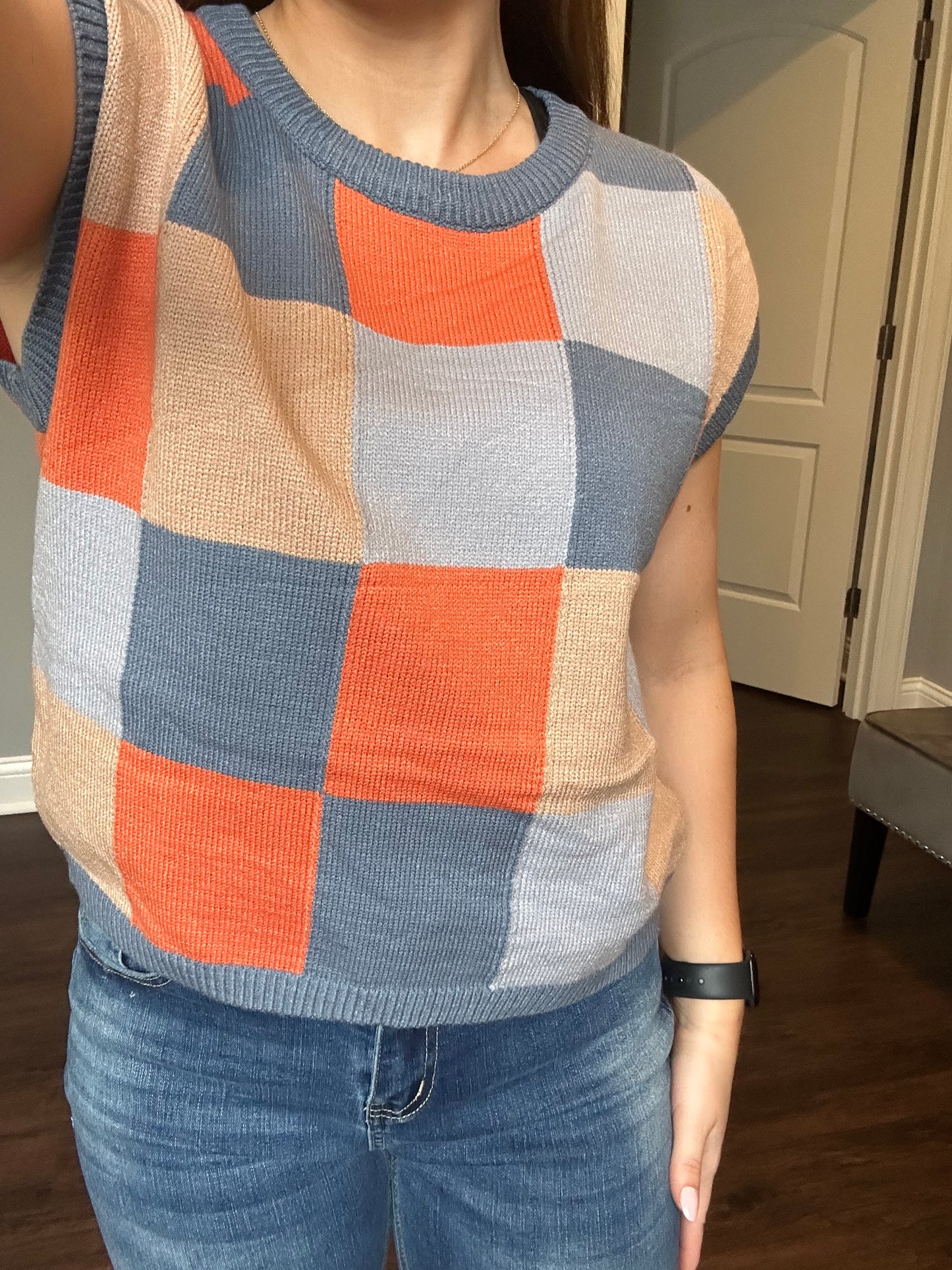 COLORFUL CHECKERED SWEATER VEST