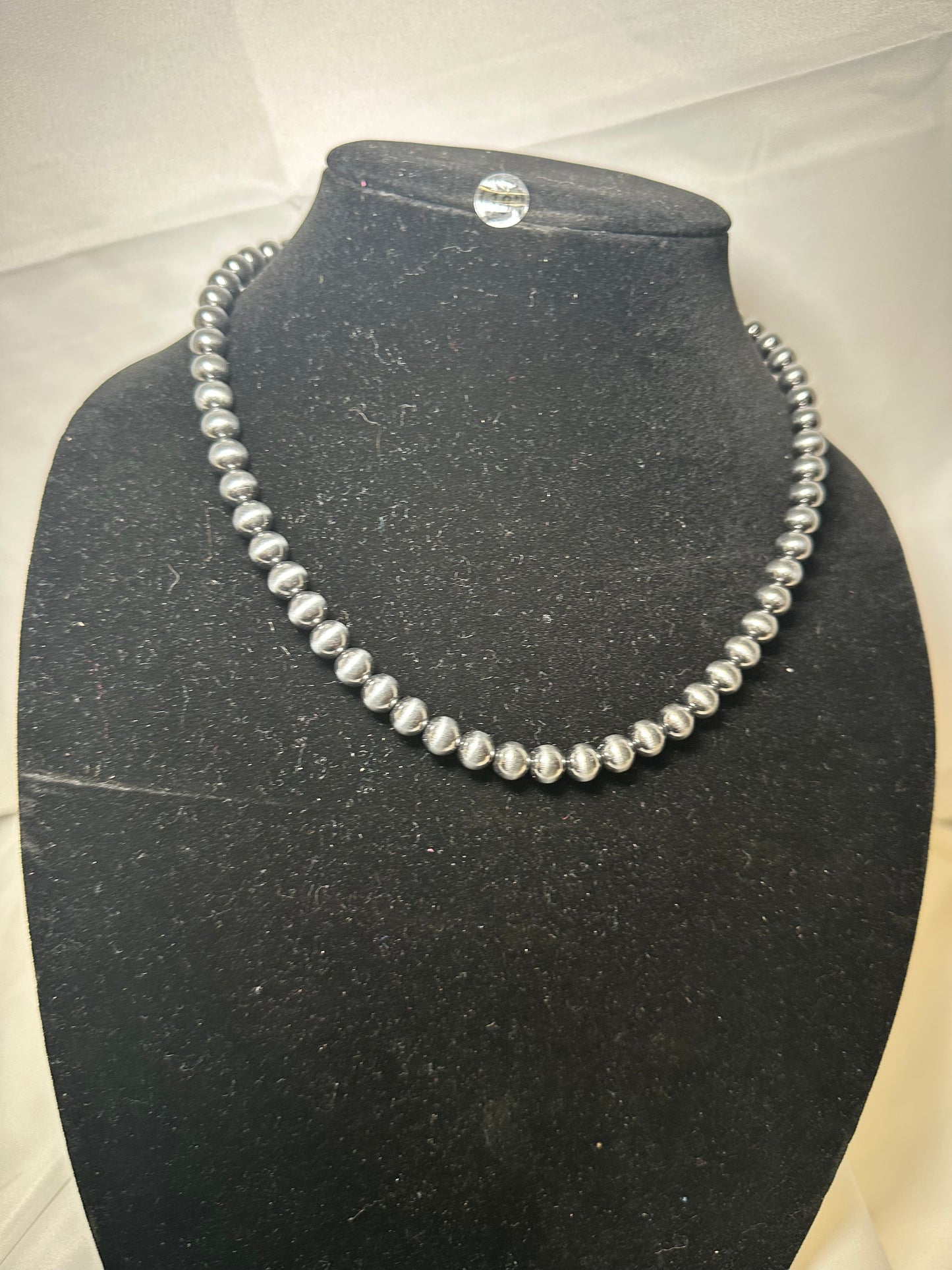 8mm navajo style bead necklace 18"