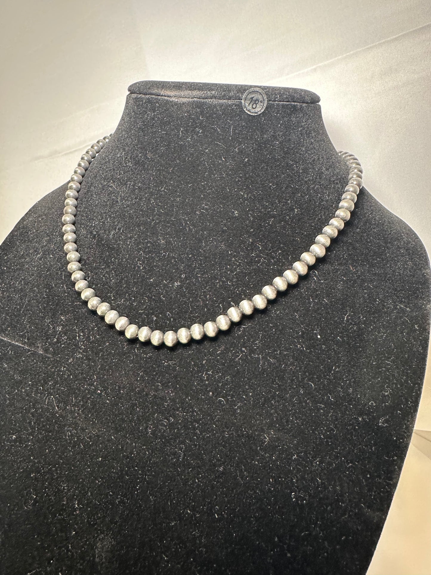 6mm Navajo style pearl necklace 18”
