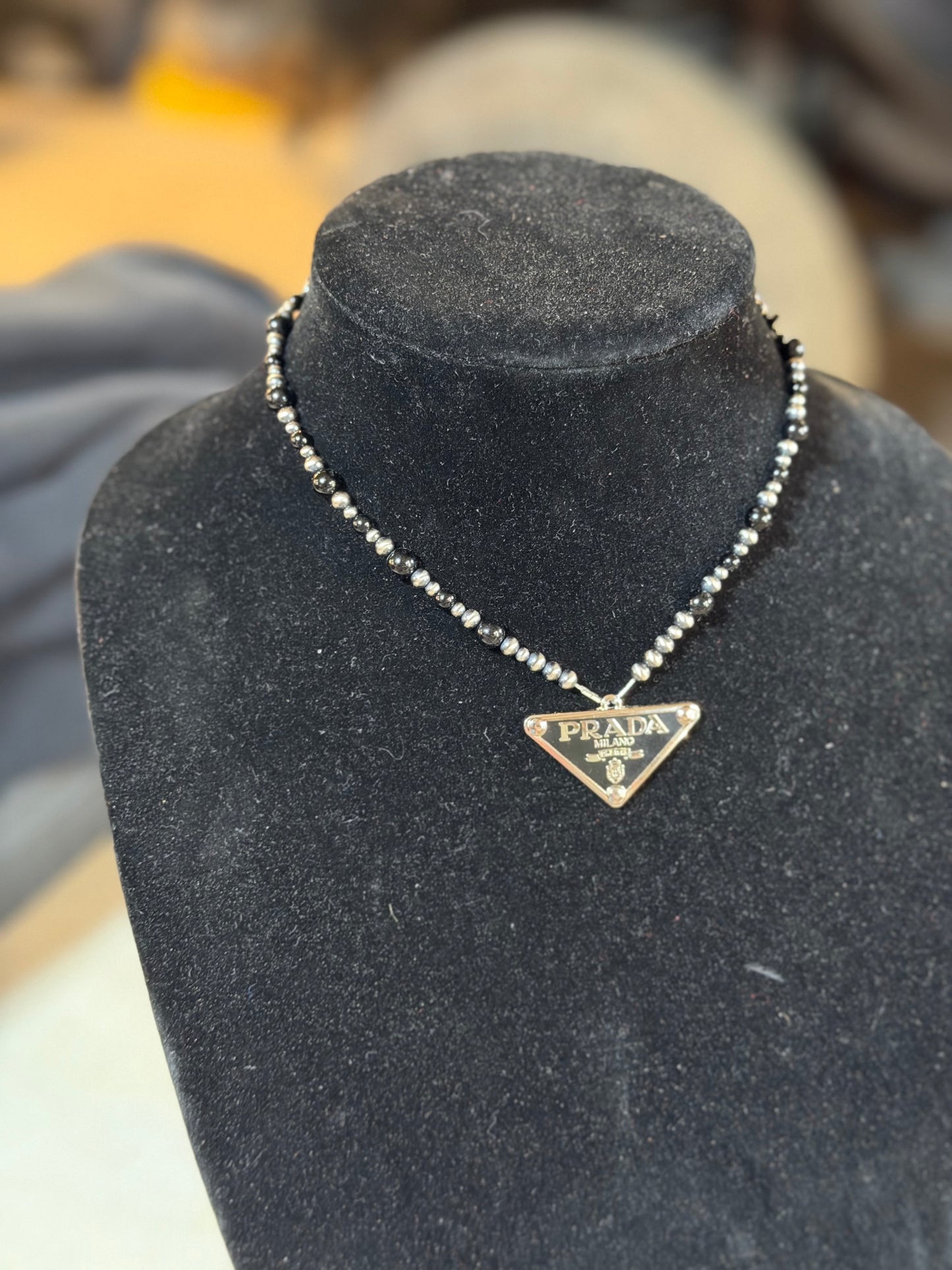 Black onyx x PRADA necklace