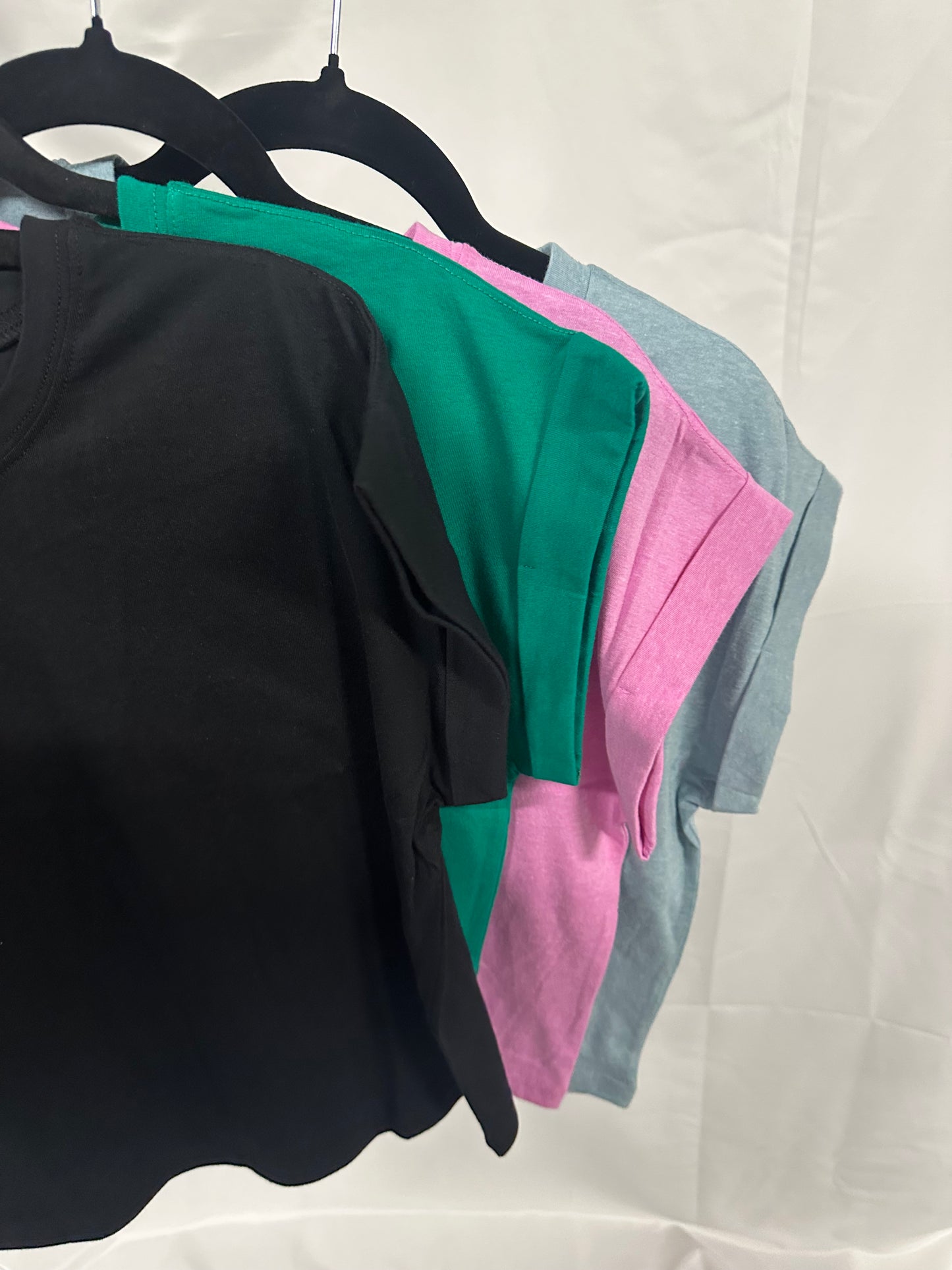 mineral wash folded sleeve top