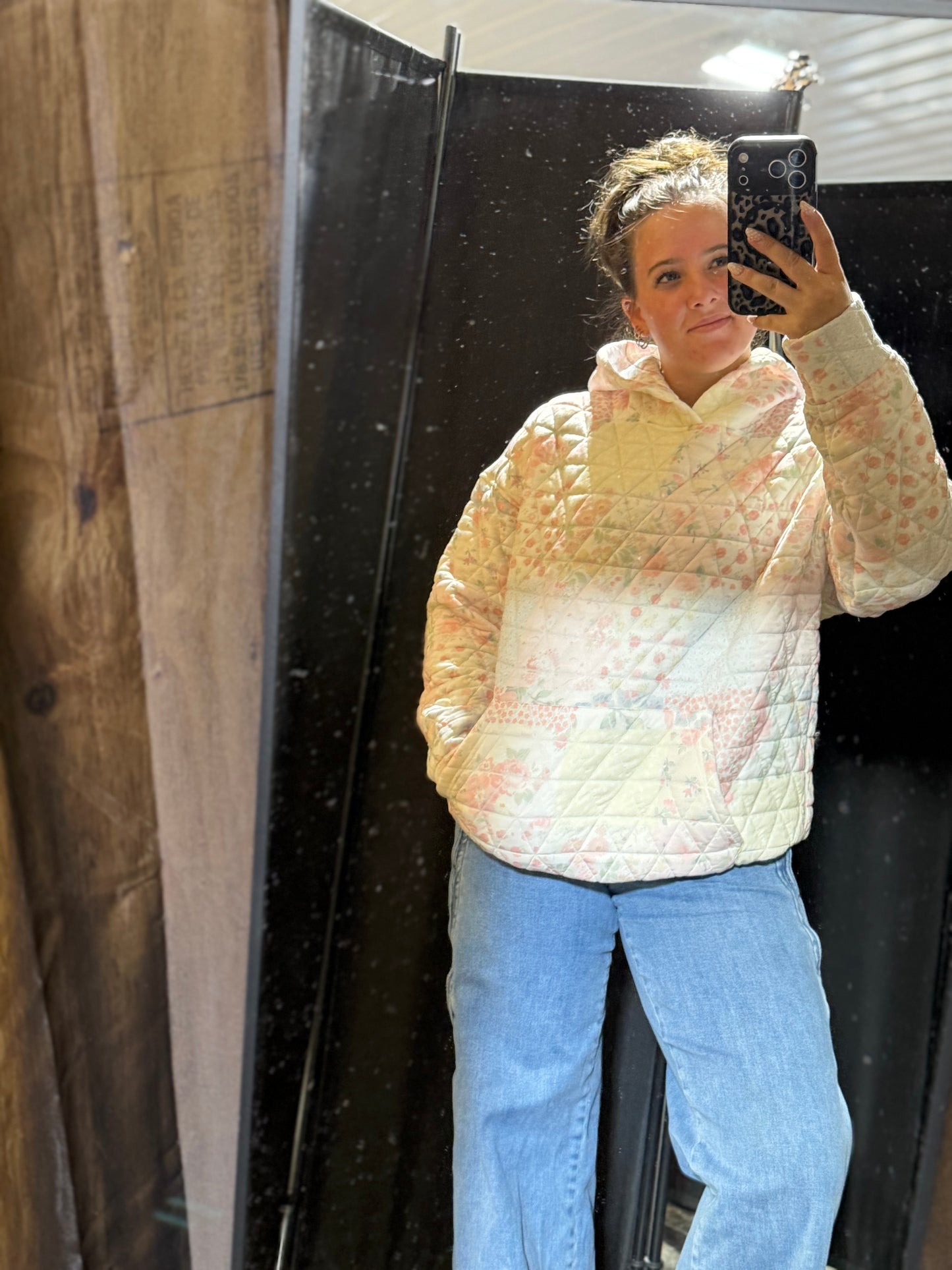 Floral textured oversized Hoodie