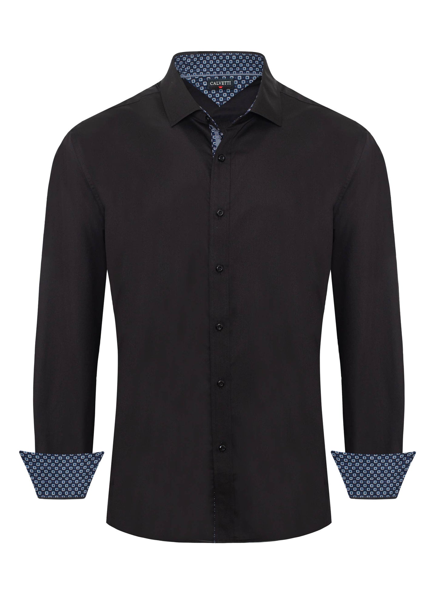 Mens Dress Shirts Wrinkle Free Regular Long Sleeve Shirts - BLACK
