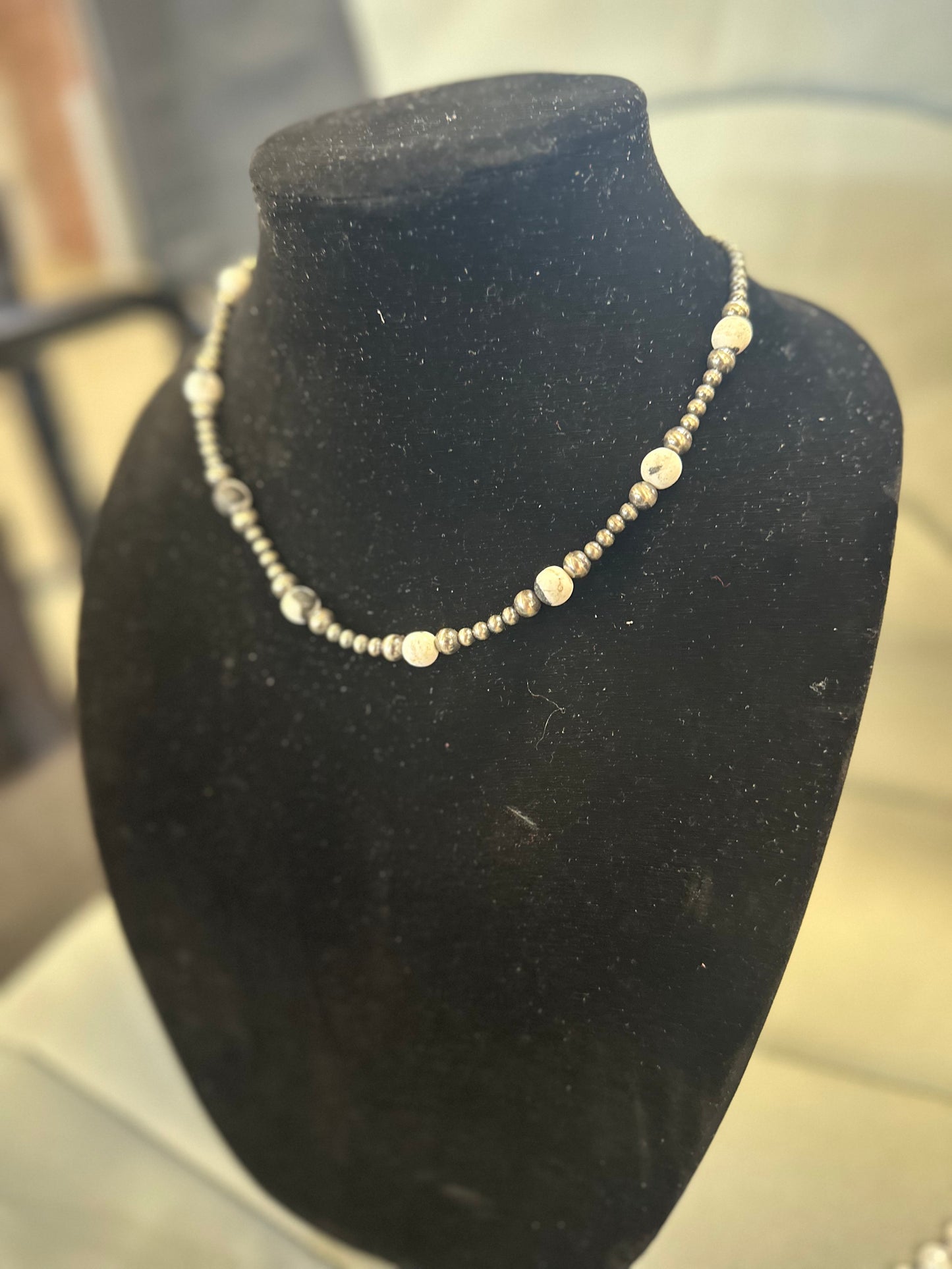Pearl x white buffalo necklace