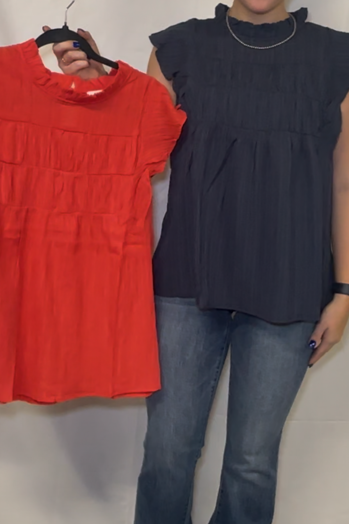 Crinkle Woven Top W/ Flutter Short Sleeve *2COLORS