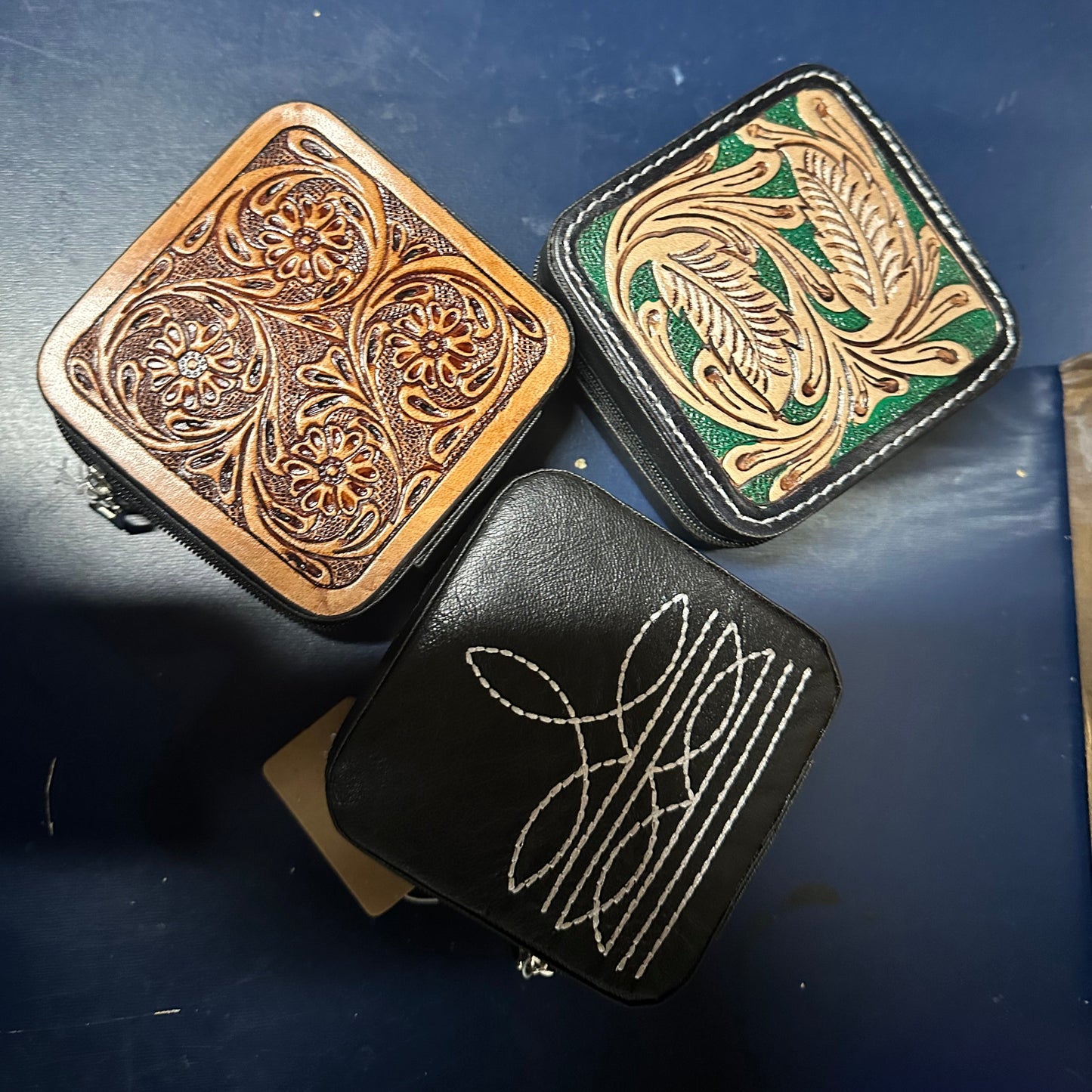 Western Leather Travel Jewelry Box