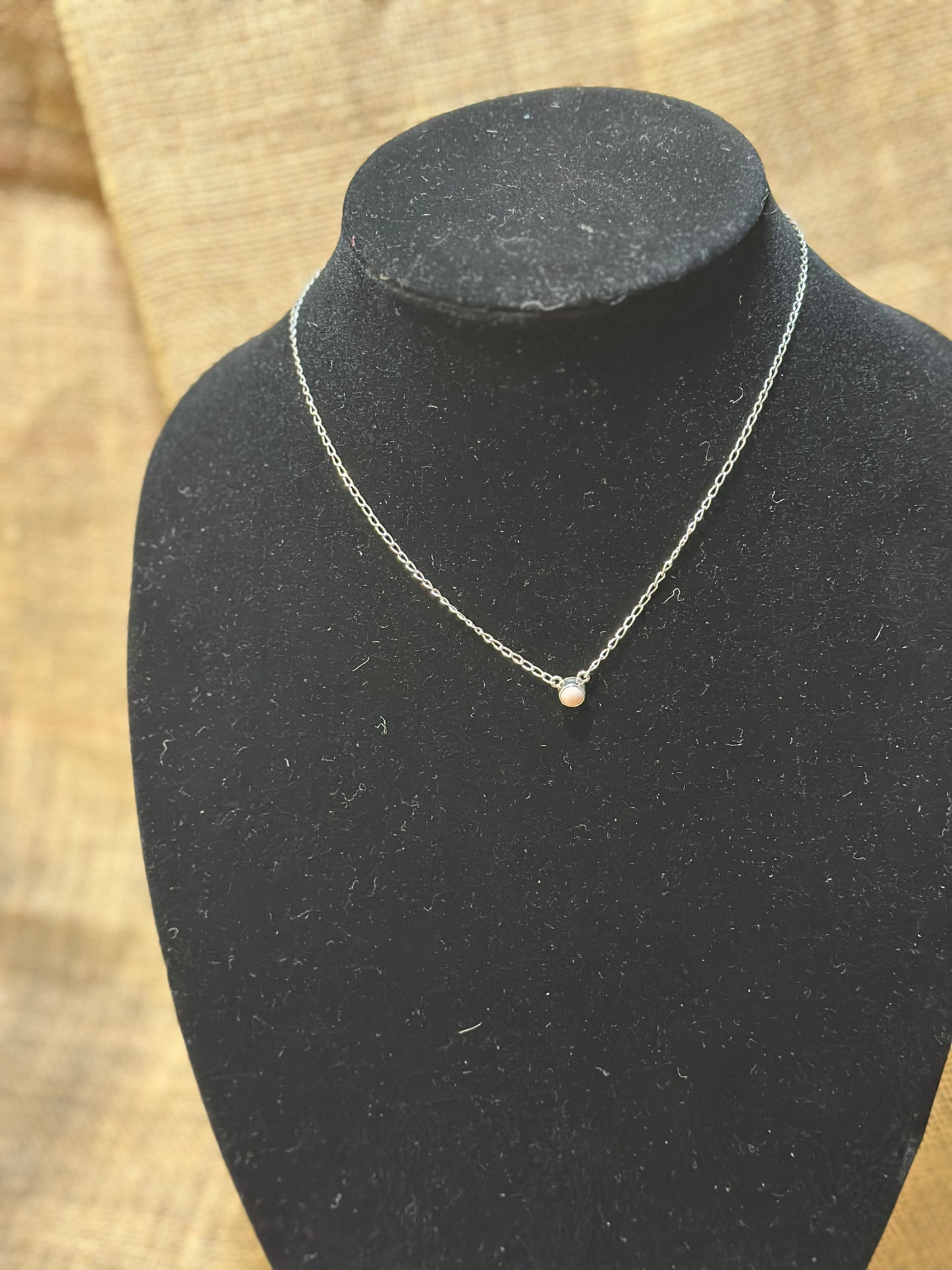 Navajo Queen Pink Conch And Sterling Silver Dot Necklace