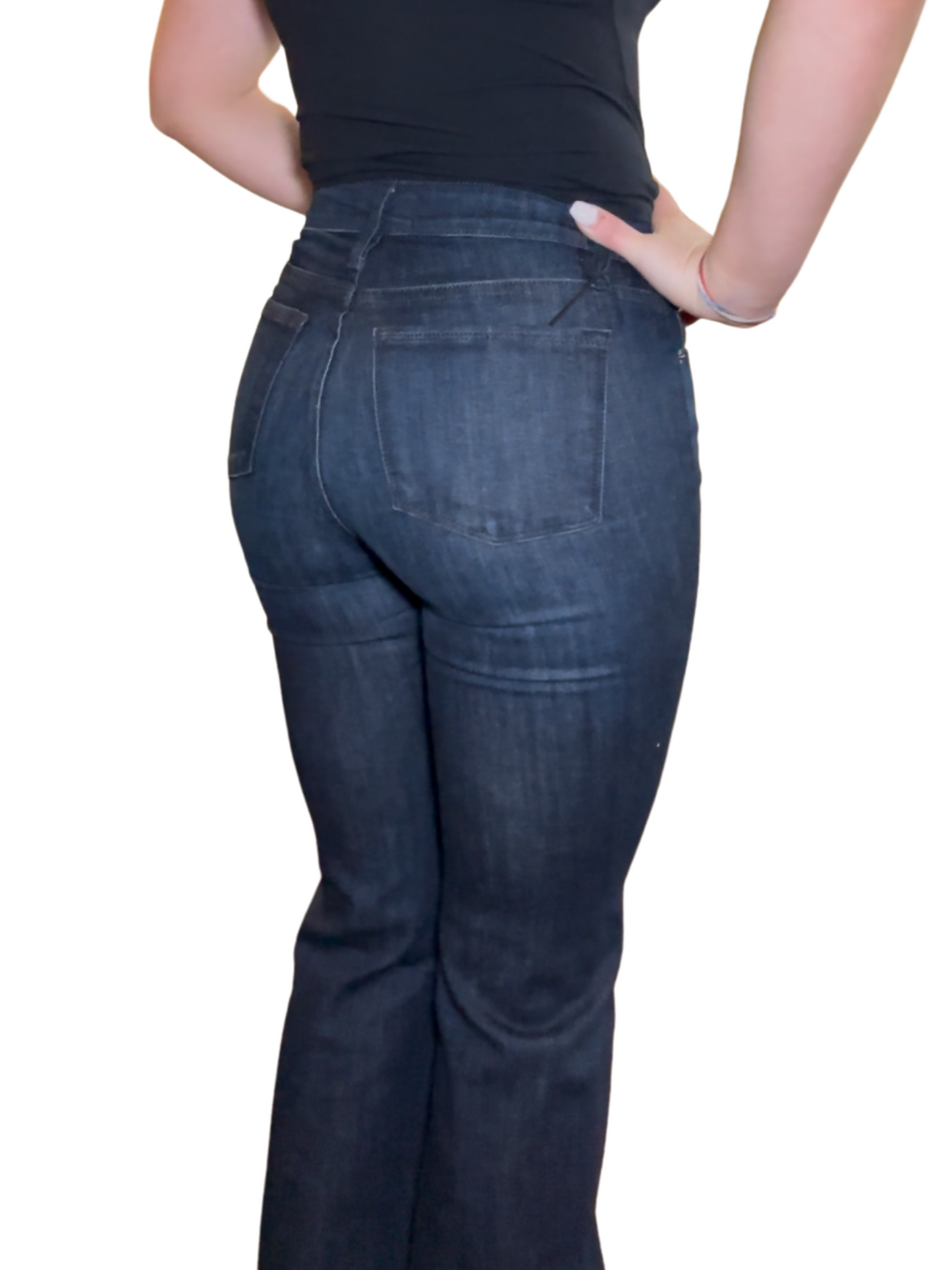 BELLA : Trouser Flare (Deep Ocean) Navy Stitch Haala Denim