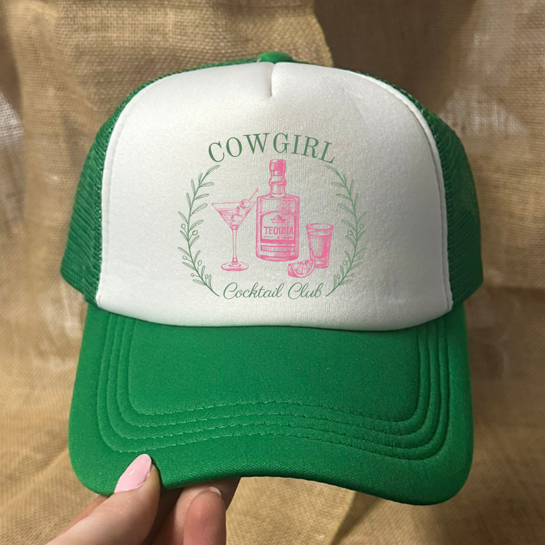 COWGIRL COCKTAIL CLUB TRUCKER HAT *17 COLORS