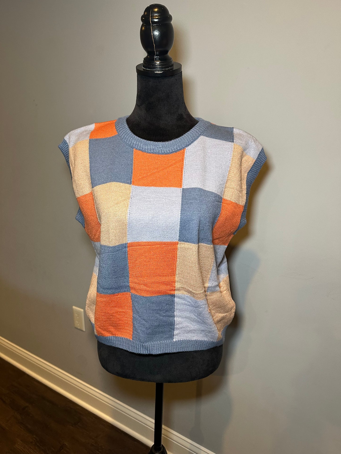 COLORFUL CHECKERED SWEATER VEST