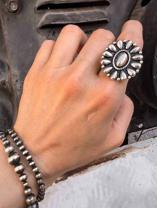 Sundown Petals Sterling Silver Ring