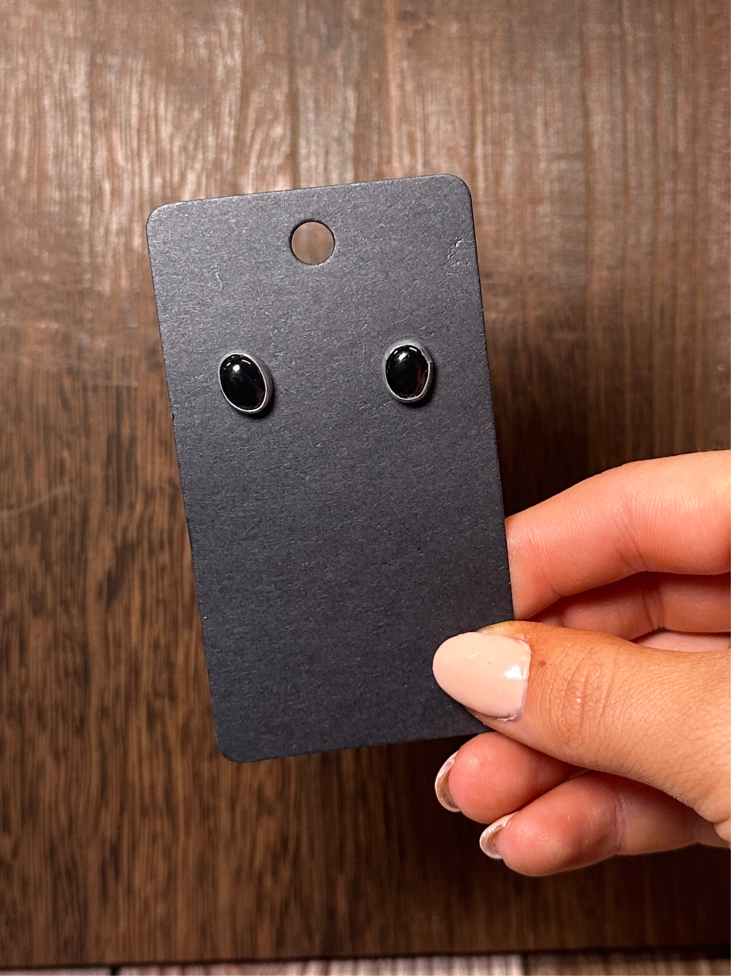 Navajo Sterling Silver & Black Onyx Stud Earrings