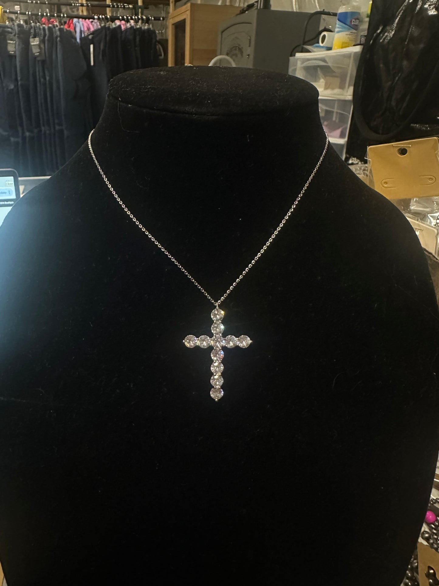 CZ Cross Pendant Necklace