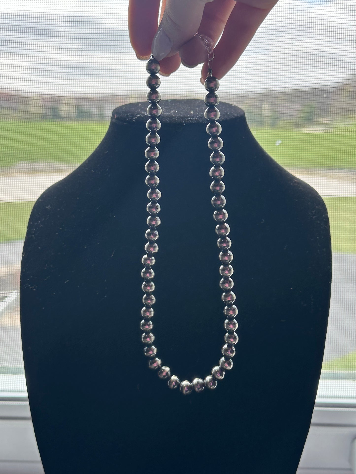 8mm Build Your Own Sterling Silver Pearls Necklace 14"-24"
