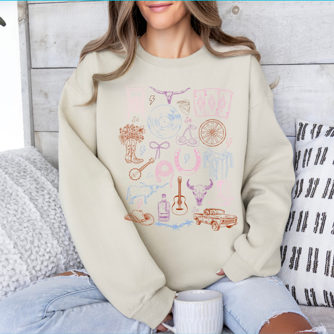 Wild West Collage Crewneck