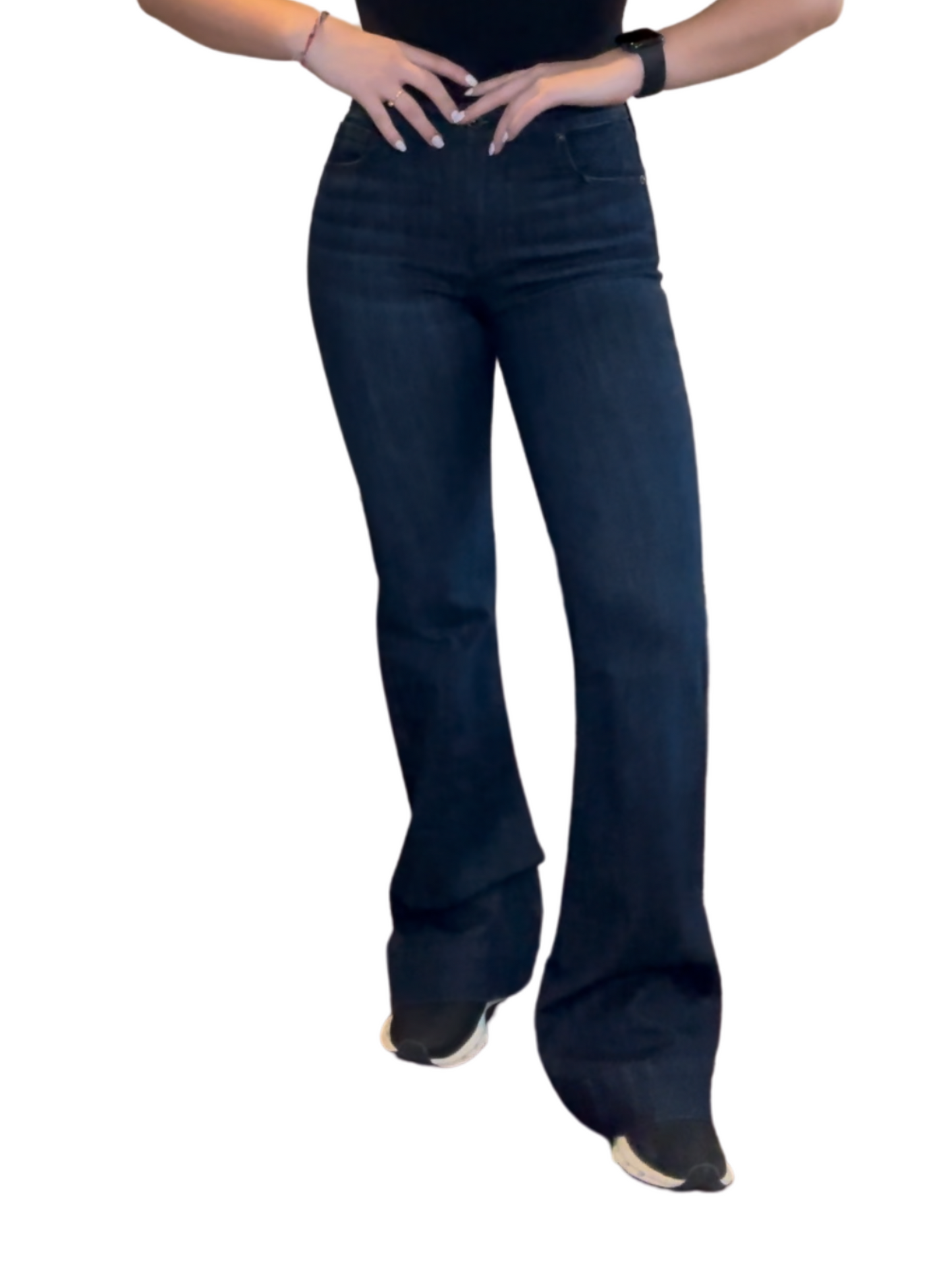 BELLA : Trouser Flare (Deep Ocean) Navy Stitch Haala Denim