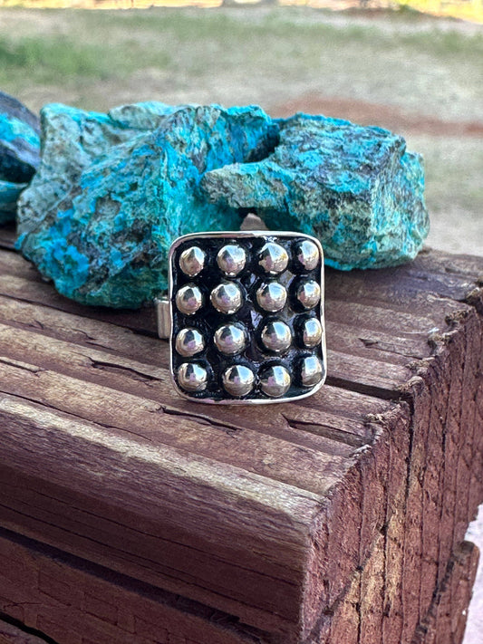 Handmade Sterling Silver 4mm Ball Ring Adjustable