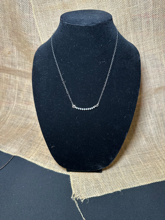Navajo Sterling Silver Beaded Chain Necklace