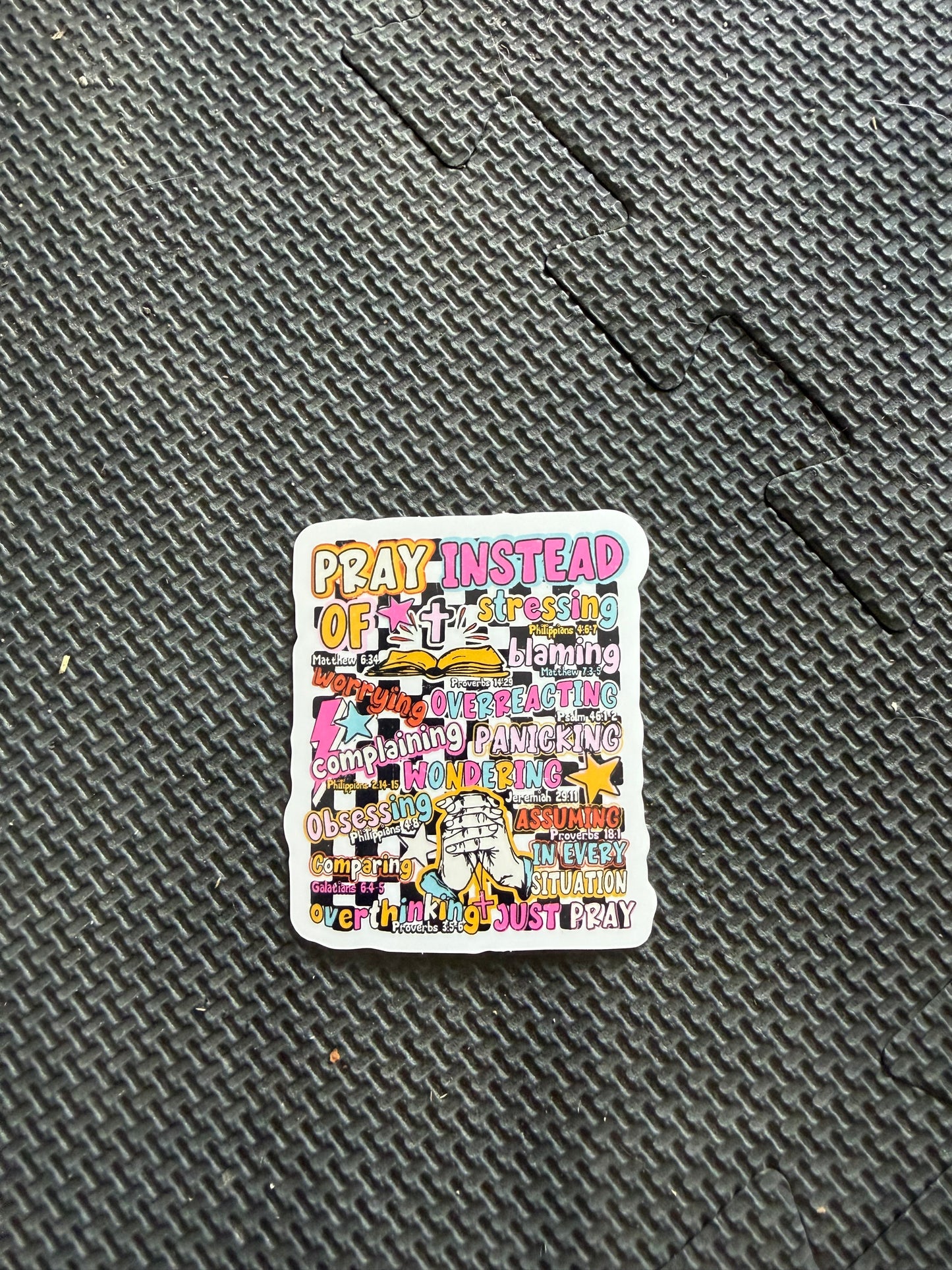 PRAY die cut sticker