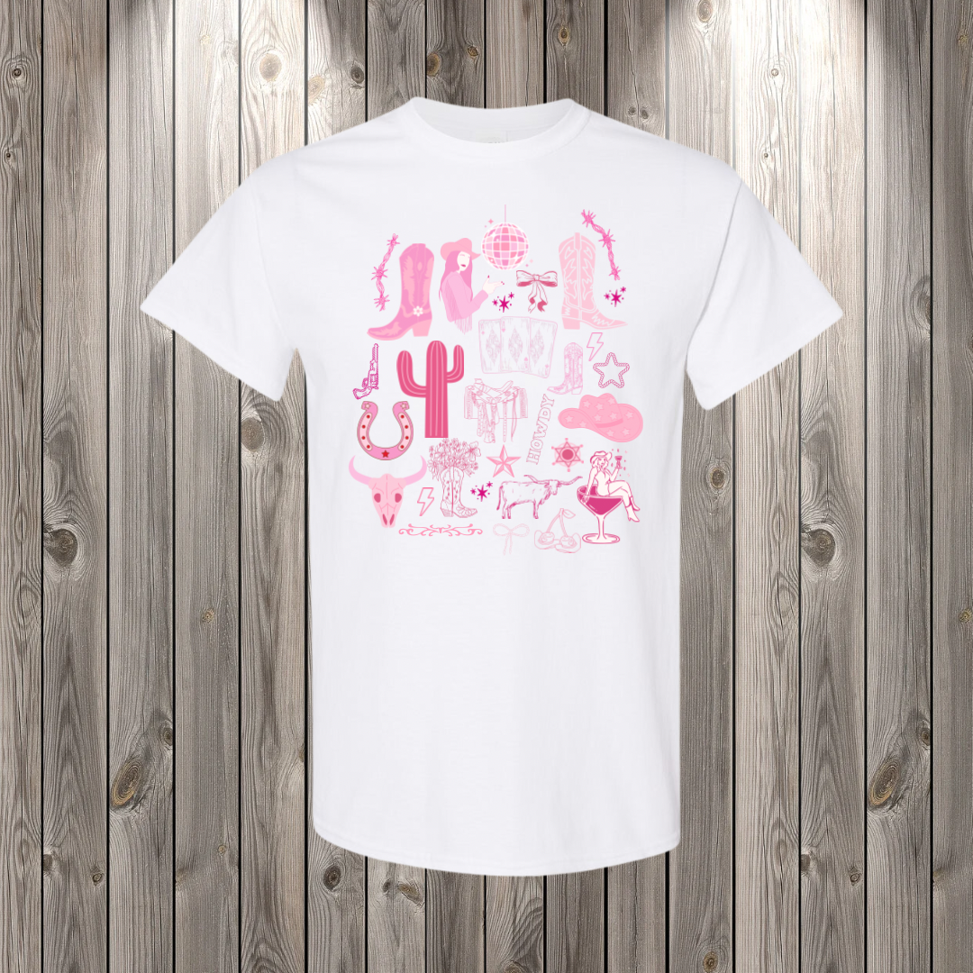 Western Cowgirl Collage Tshirt