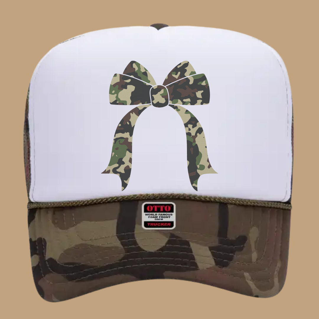 CAMO BOW TRUCKER HAT *17 COLORS