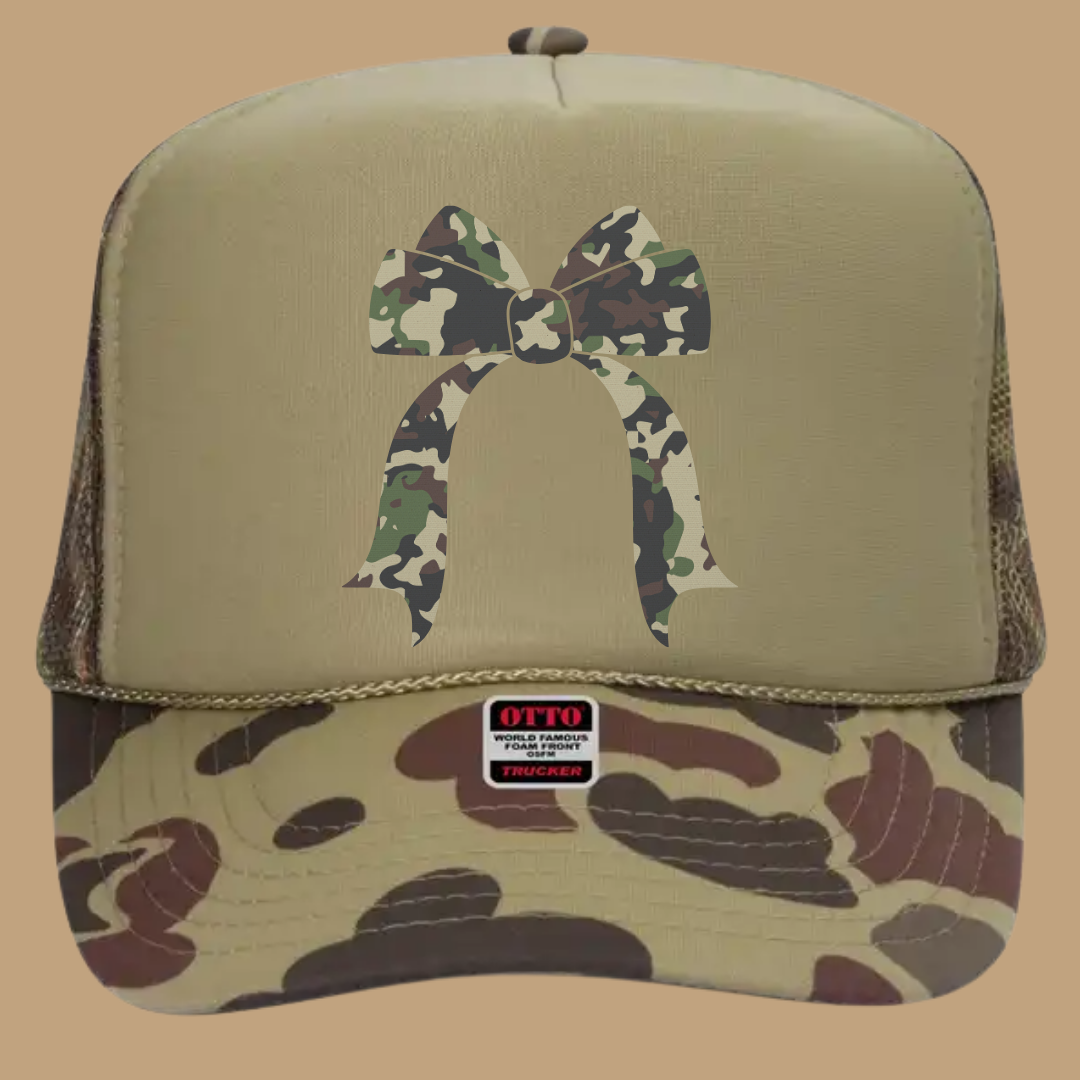 CAMO BOW TRUCKER HAT *17 COLORS