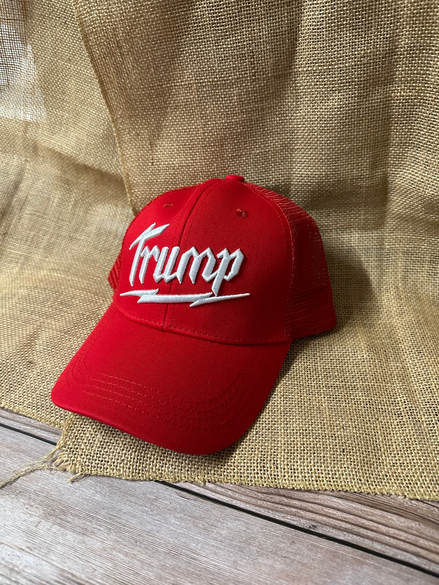 Trump Lightning Bolt - Red Trucker Hat - 2288