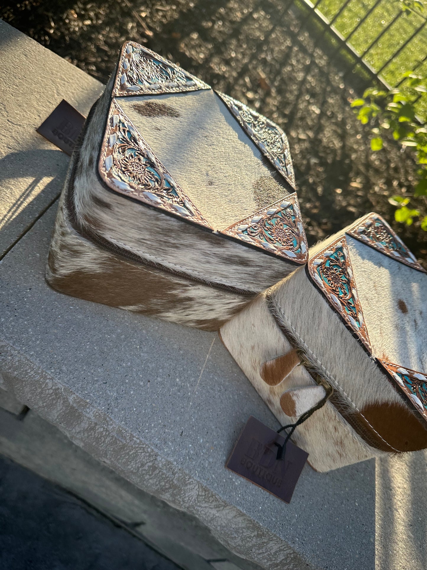 Hand Tooled Leather Jewelry Box Storage -Travel Jewelry Case