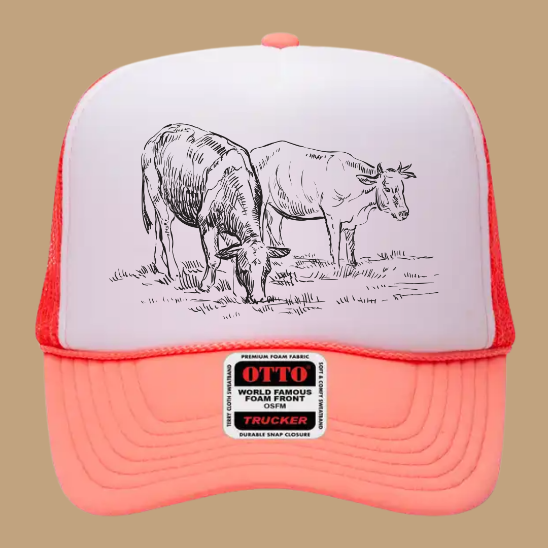 CATTLE SCENE TRUCKER HAT *17 COLORS